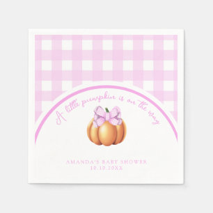 Servilleta De Papel Calabaza con lazo rosa en jaula baby shower