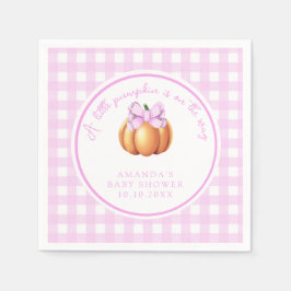 Servilleta De Papel Calabaza con lazo rosa en jaula baby shower
