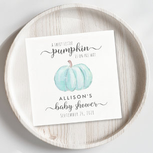 Servilleta De Papel Calabaza Cuidada Acuarela Niño Bebé Ducha