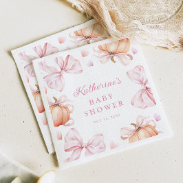 Servilleta De Papel Calabaza de agua Baby Shower Bow rosa
