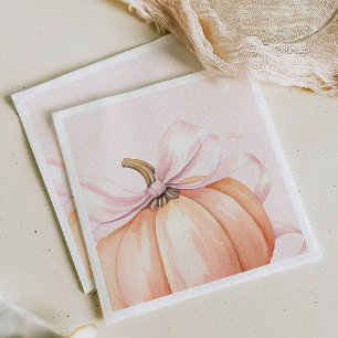 Servilleta De Papel Calabaza de agua Baby Shower Bow rosa