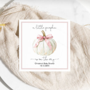Servilleta De Papel Calabaza de Baby Shower Bow rosa