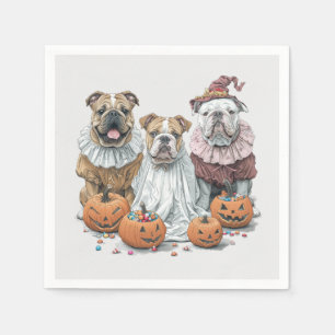 Servilleta De Papel Calabaza de Bulldoges ingleses de Halloween