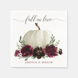 Servilleta De Papel Calabaza de calabaza de borgoña Caída Boda Cocktai