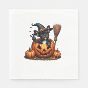 Servilleta De Papel Calabaza de calabaza de Bulldog francés Halloween 