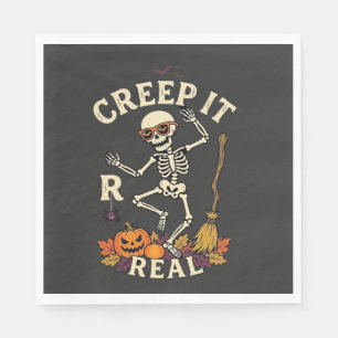 Servilleta De Papel Calabaza de Escoba de Esqueleto Bailarín Creep It