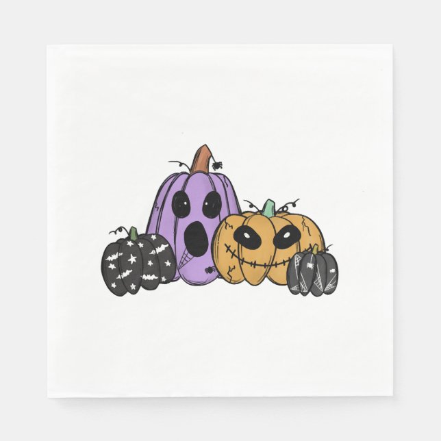 Servilleta De Papel Calabaza de Halloween (Anverso)