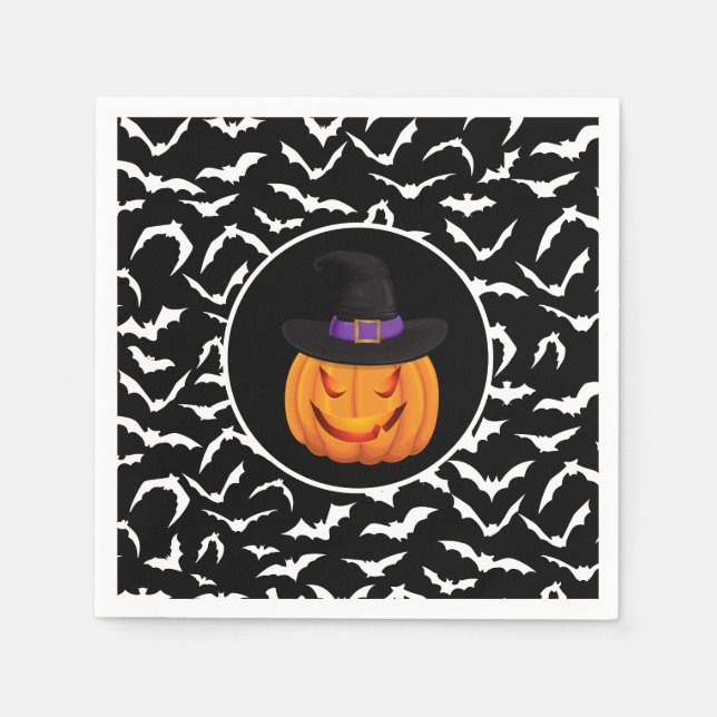 Servilleta De Papel Calabaza de Halloween (Anverso)
