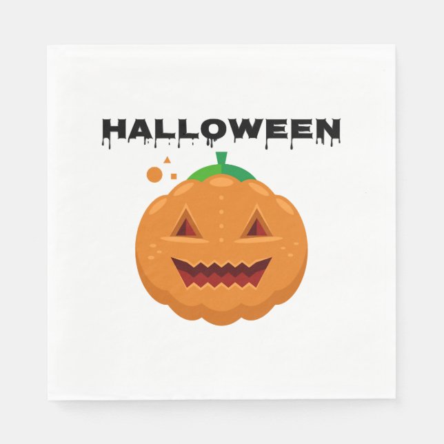 Servilleta De Papel calabaza de halloween (Anverso)