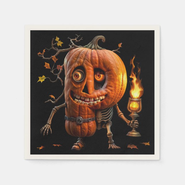 Servilleta De Papel Calabaza de Halloween (Anverso)