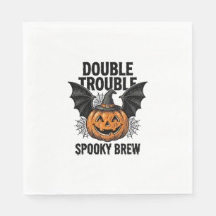 Servilleta De Papel Calabaza de Halloween Bruja Doble Problema Diseño