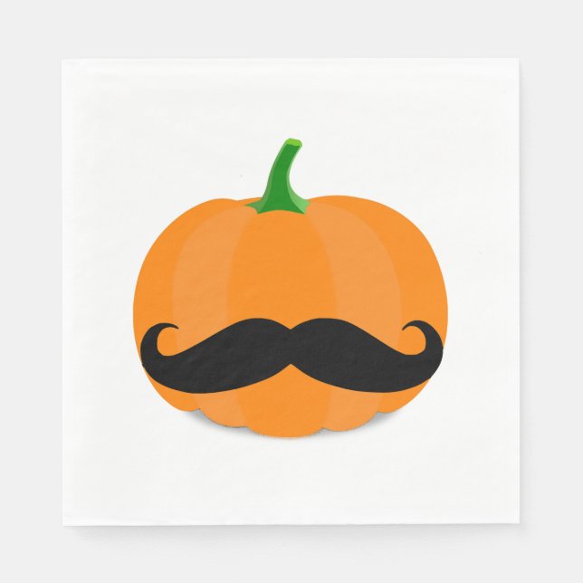 Servilleta De Papel calabaza de halloween con barba (Anverso)
