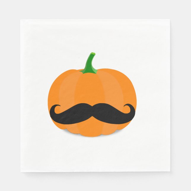 Servilleta De Papel calabaza de Halloween con barba (Anverso)