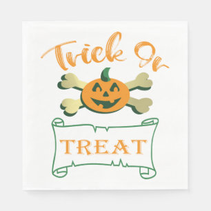 Servilleta De Papel Calabaza de Halloween con truco o tratar cruces
