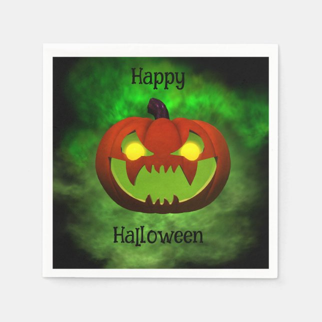 Servilleta De Papel Calabaza de Halloween de mal gusto (Anverso)
