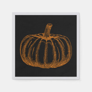 Servilleta De Papel Calabaza de Halloween esbozada