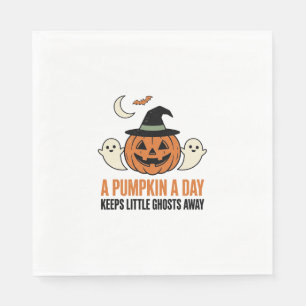 Servilleta De Papel Calabaza de Halloween Fantasma Divertido Cita Vint