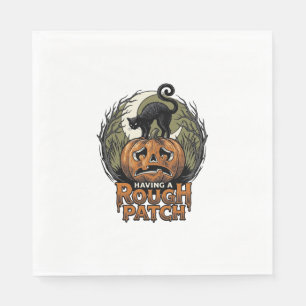 Servilleta De Papel Calabaza de Halloween Gato Parche Áspero Grabado A