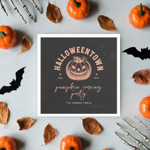 Servilleta De Papel Calabaza de Halloween Naranja Negro Fiesta