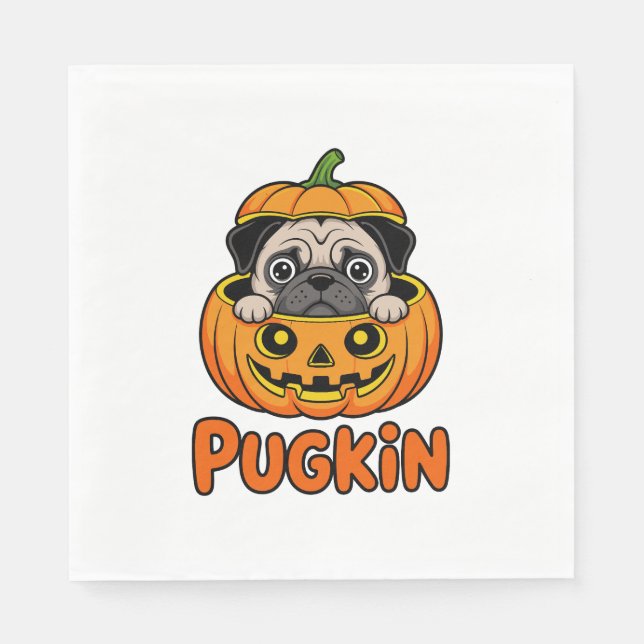 Servilleta De Papel Calabaza de Halloween, Perro de la Pumpkin (Anverso)