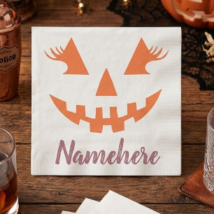Servilleta De Papel Calabaza de Halloween personalizada femenina Jack 
