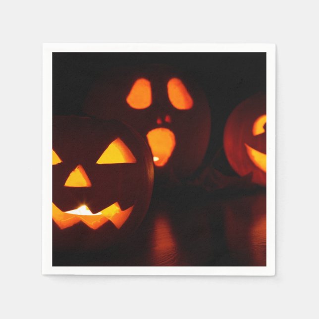 Servilleta De Papel Calabaza de Halloween Spooky (Anverso)