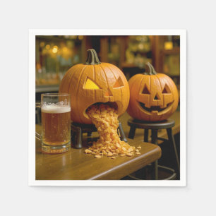 Servilleta De Papel Calabaza de Halloween vomitando en un bar