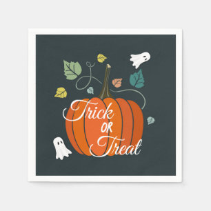 Servilleta De Papel Calabaza de Halloween y truco o truco de fantasmas
