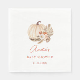 Servilleta De Papel Calabaza de hierba de Pampas Boho acuarela