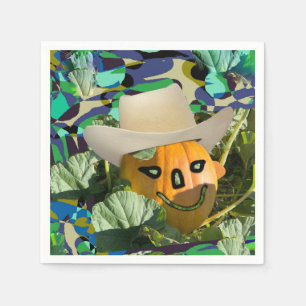 Servilleta De Papel Calabaza de Jack-o-lantern sombrero de vaquero car