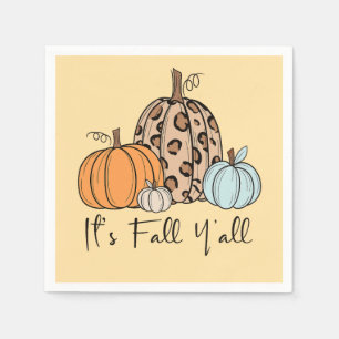 Servilleta De Papel Calabaza de moda de otoño “Es otoño, chicos” cit