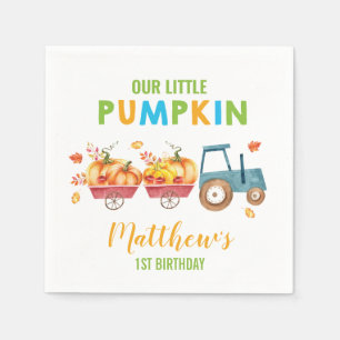 Servilleta De Papel Calabaza de niño primer cumpleaños Camión cosecha