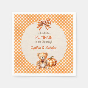Servilleta De Papel Calabaza de Oso de Peluche de Cuadros de Otoño