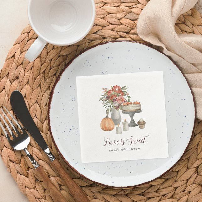 Servilleta De Papel Calabaza de otoño acogedora "El amor es dulce" (Subido por el creador)