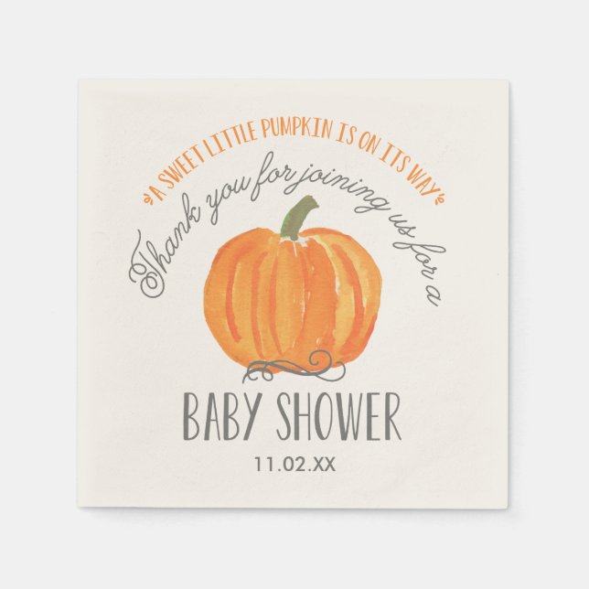 Servilleta De Papel Calabaza de otoño | Baby Shower Napkin (Anverso)