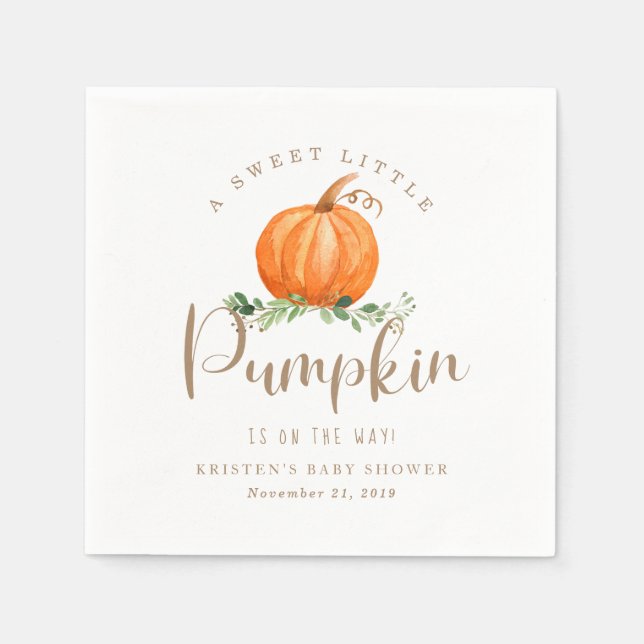 Servilleta De Papel Calabaza de otoño Baby Shower Napkin (Anverso)