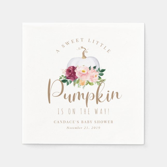 Servilleta De Papel Calabaza de otoño Baby Shower Napkin (Anverso)
