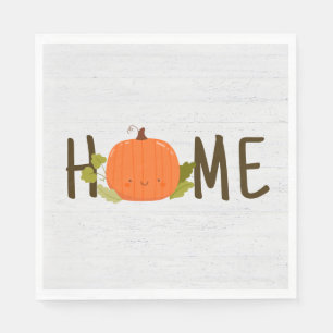 Servilleta De Papel Calabaza de Otoño con Texto de Hogar