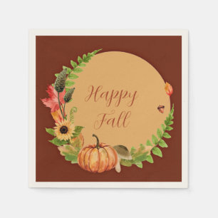 Servilleta De Papel Calabaza de otoño y naturaleza con texto de person