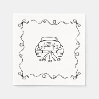 Servilleta De Papel Calabaza de papel - Acabo de casar - Coche de rega