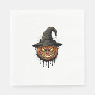 Servilleta De Papel Calabaza de sombrero de bruja vintage gráfico de H
