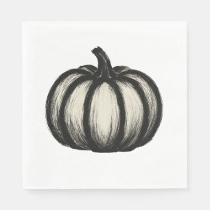 Servilleta De Papel Calabaza de tinta minimalista - Arte de cosecha ot