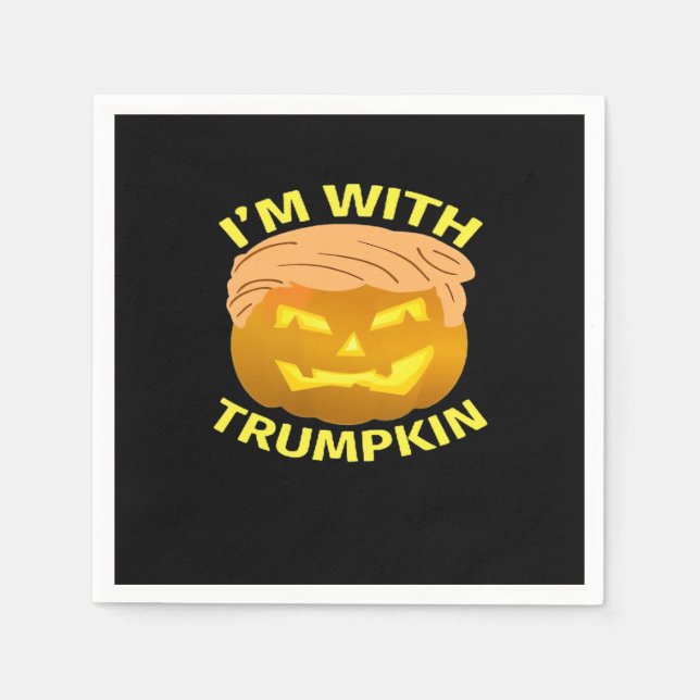 Servilleta De Papel Calabaza de Trumpkin Halloween (Anverso)