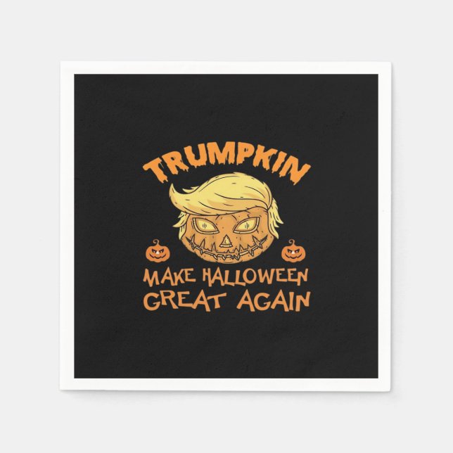 Servilleta De Papel Calabaza de Trumpkin Halloween (Anverso)