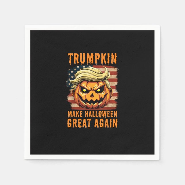 Servilleta De Papel Calabaza de Trumpkin Halloween hace que Halloween  (Anverso)