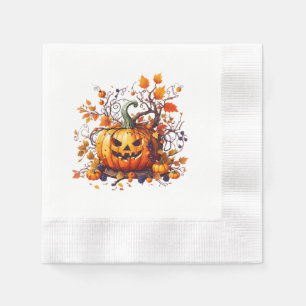 Servilleta De Papel calabaza divertida de otoño Halloween