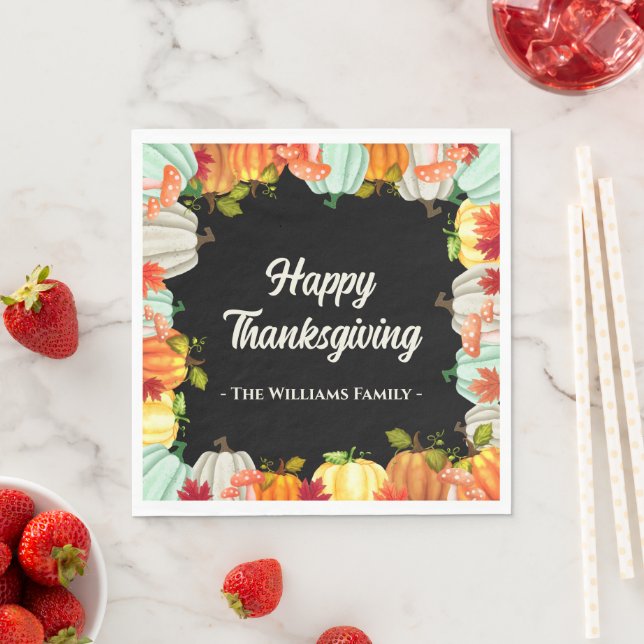 Servilleta De Papel Calabaza divertida Día de Acción de Gracias (In situ)