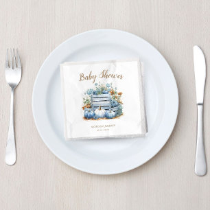 Servilleta De Papel Calabaza dorada azul Baby Shower otoño