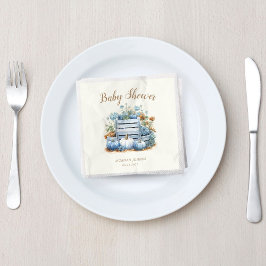 Servilleta De Papel Calabaza dorada azul Baby Shower otoño