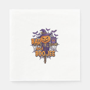 Servilleta De Papel Calabaza Espantapájaros Búho Morado Murciélagos Ma